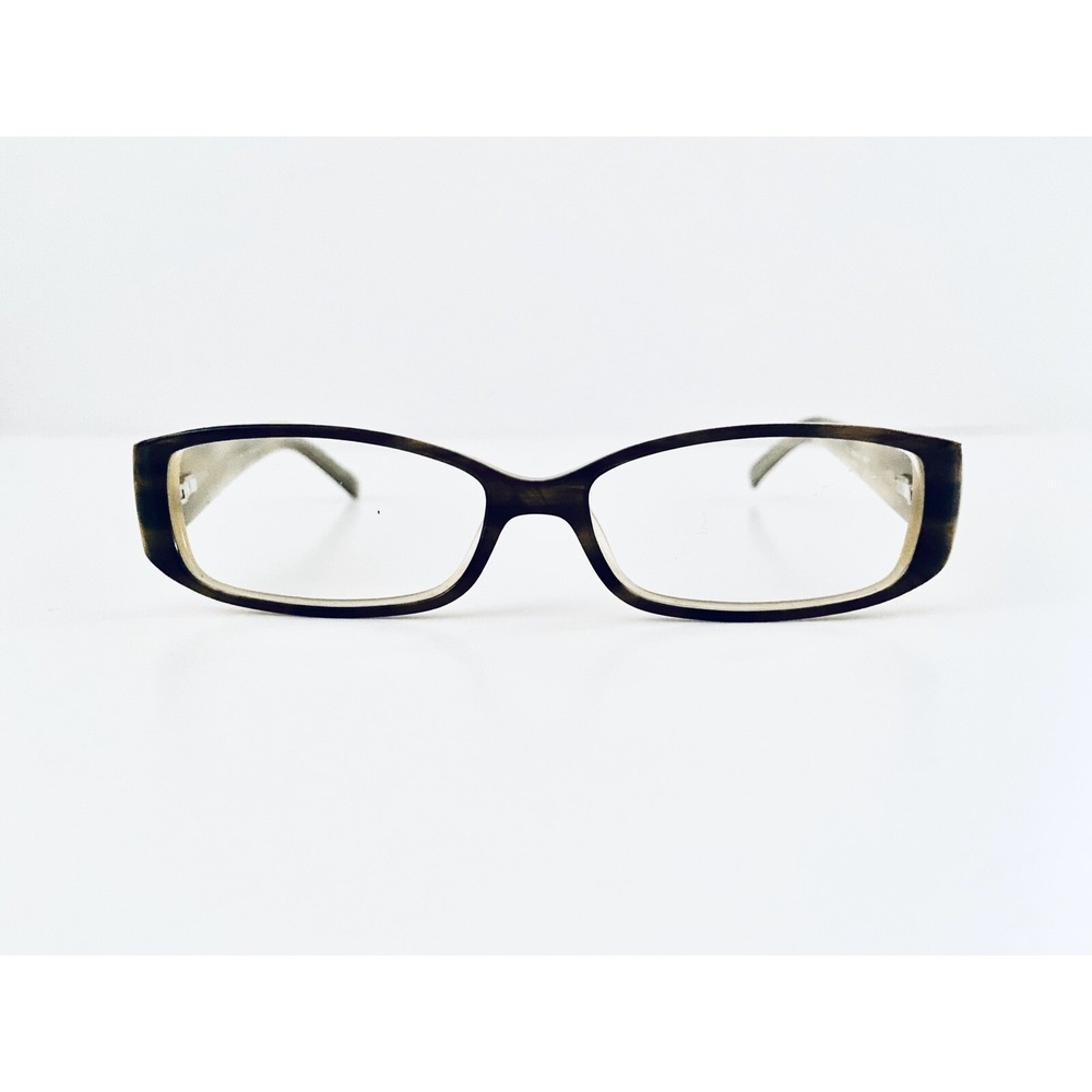 VTG Kate Spade Brown Beige Tortoise Rectangular Glasses Italy 135 Madelyn 09D5